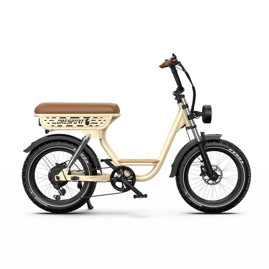 ONESPORT W77 Electric Bike - 48V 250W Motor, 90km Range, 20"x4.0" Tires, Hydraulic Brakes, Bluetooth Support for Urban Commute
