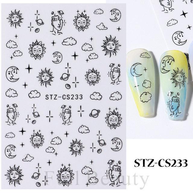 Nail Art Sticker Autumn And Winter Lace Sweater Flower Small Flower Branch Small Fresh Adhesive Nail Sticker