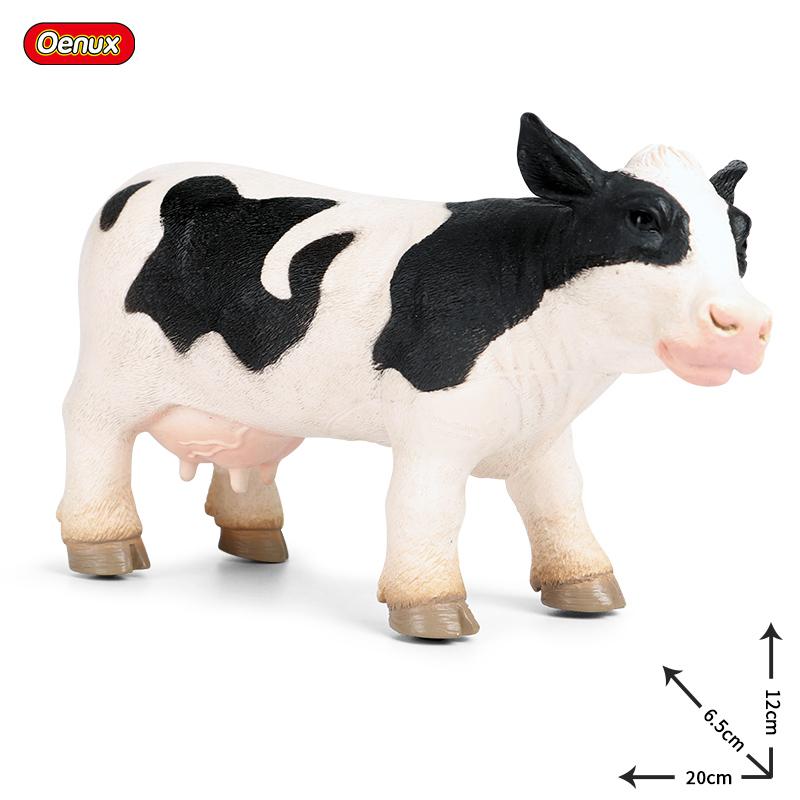 Oenux Soft Cotton Farm Animals Cow Horse Pig Hen Cat Dog Model Action Figures Wild Lizard Donkey Koala Educational Kids Toy Gift