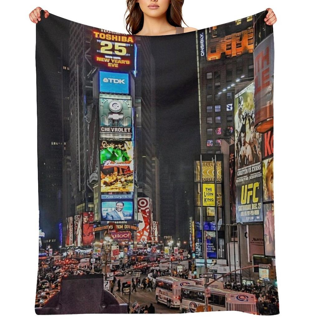 Times Square Throw Blanket Cute Retros Tourist Soft Big Blankets
