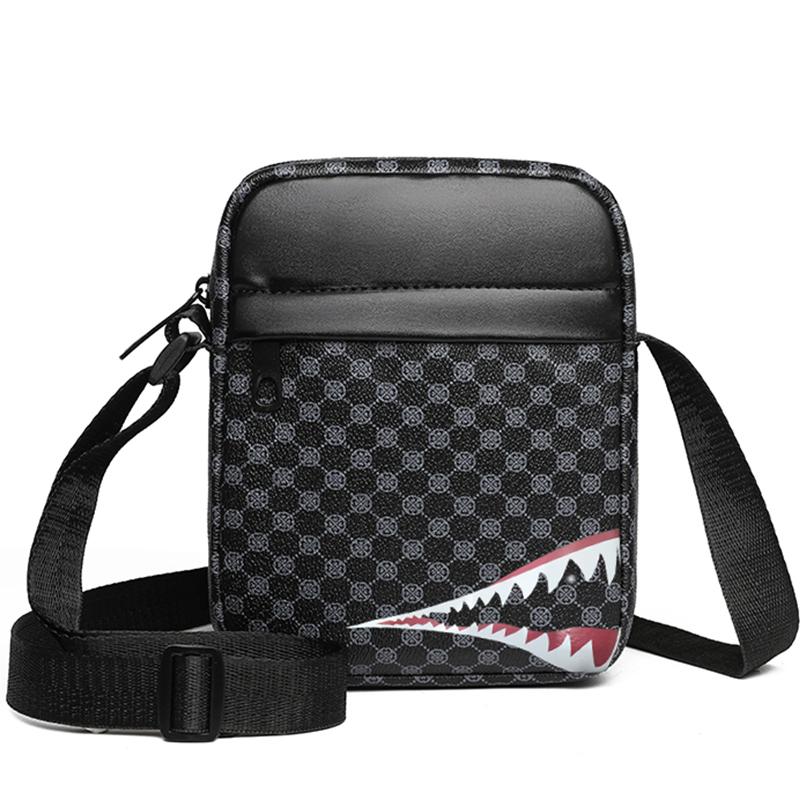 Sleek Multi- Crossbody Bag for Daily Commute Stylish Shark-detail Multi-pocket Lightweight Versatile Casual Bag