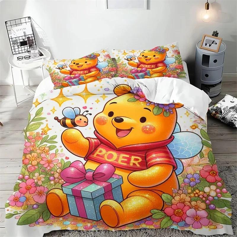 Winnie The Pooh Comforter Bedding Sets Quilt Cover Bed Cover Duvet Cover Pillow Case 2-3 Pieces Sets Kids Adult Size Home Decor