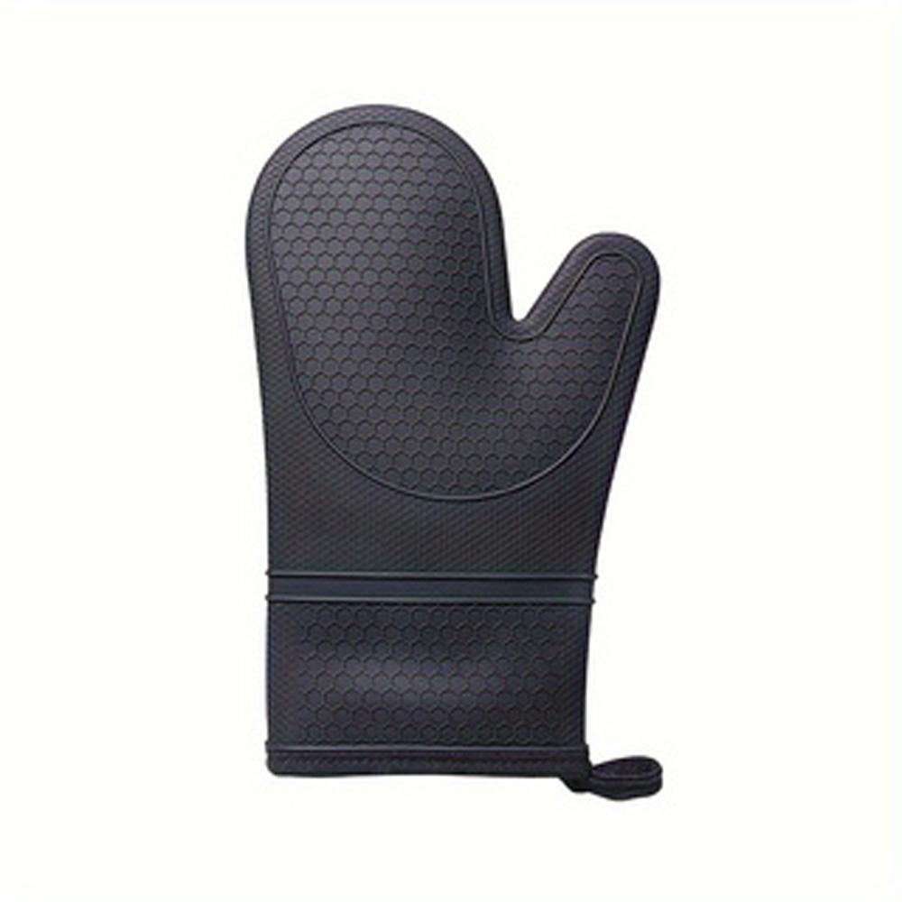 Heat Resistant Silicone Oven Mitts Set with Soft Cotton Lining, Long Flexible Thick Silicone Oven Gloves, Kitchen Mitt