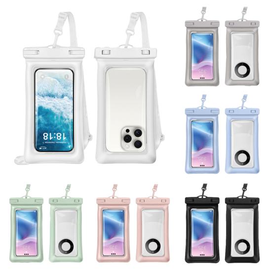 Waterproof Phone Pouch with Detachable Lanyard Transparent Floating Cell Phone Dry Bag Case Protector Beach Kayak Cruise Travel Essentials