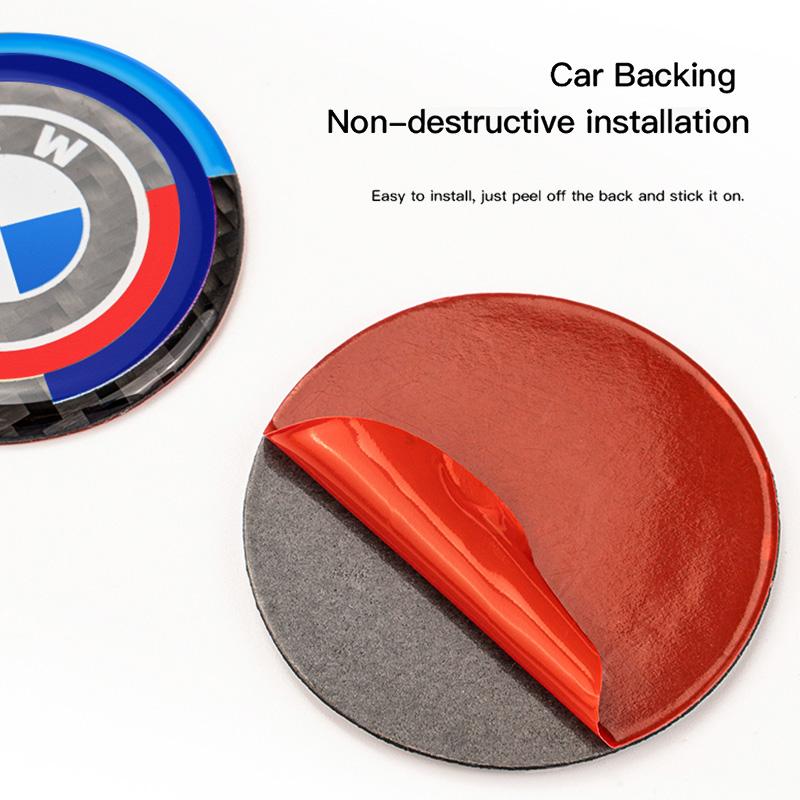 1PC Carbon Fiber Car Emblem Multimedia iDrive Knob Sticker For BMW X1 X2 X3 X5 X4 X6 X7 G30 G20 G32 G11 G12 F40 F30 F20 F10 F34 WC5