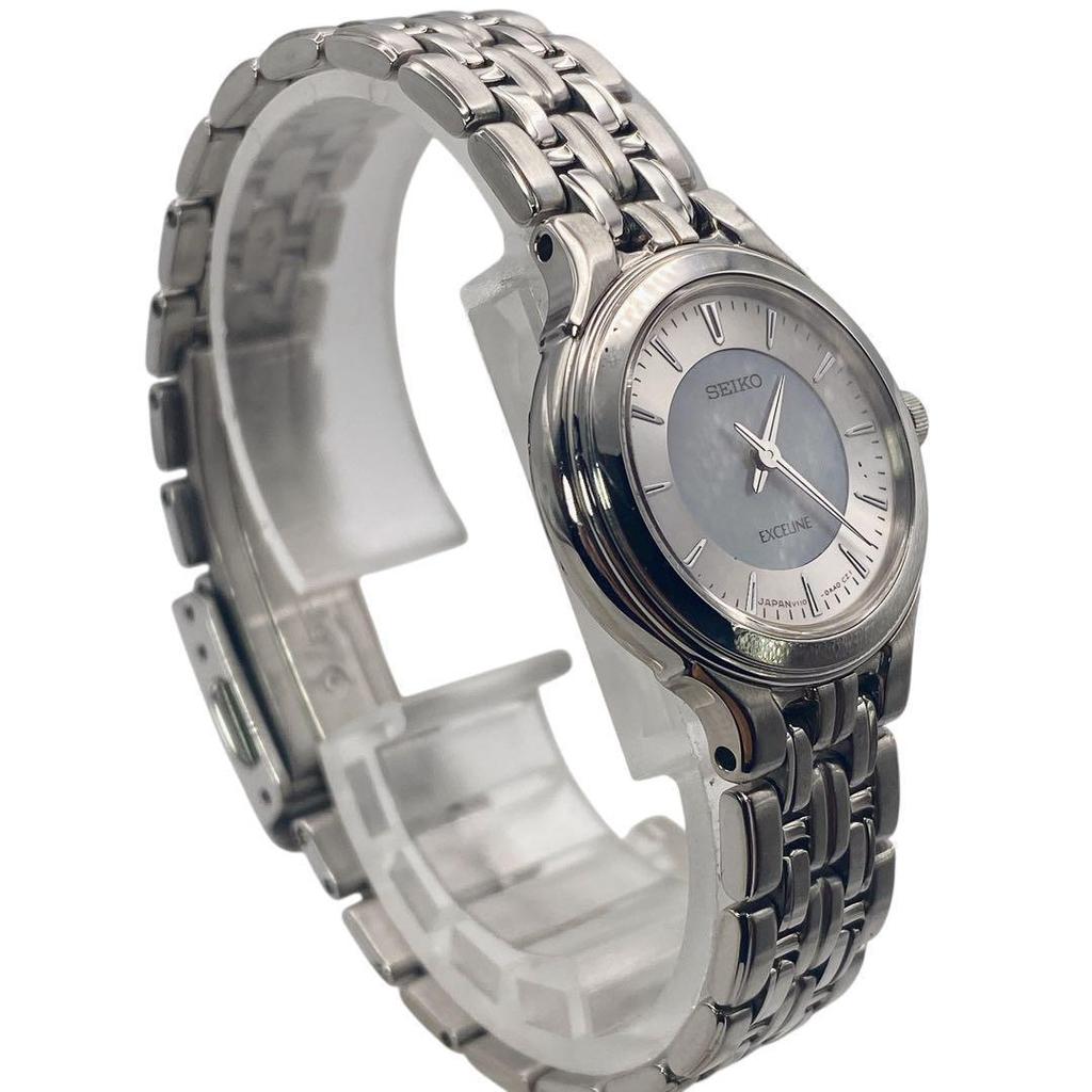 [USED] SEIKO Silver Round Shell Women's Watch 1046