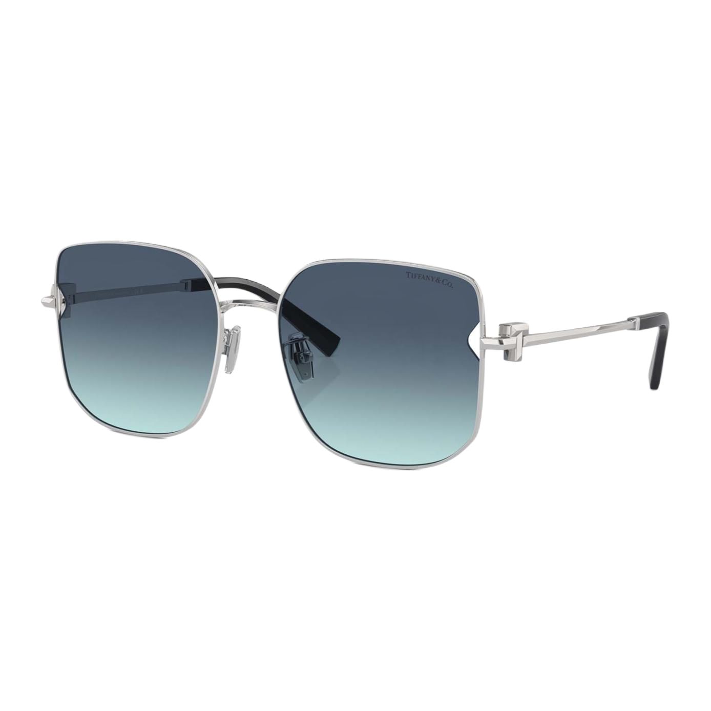 

Tiffany & Co. Full Frame Design Steel Square Sunglasses Women sunglasses Silver TF3105D 58,Silver