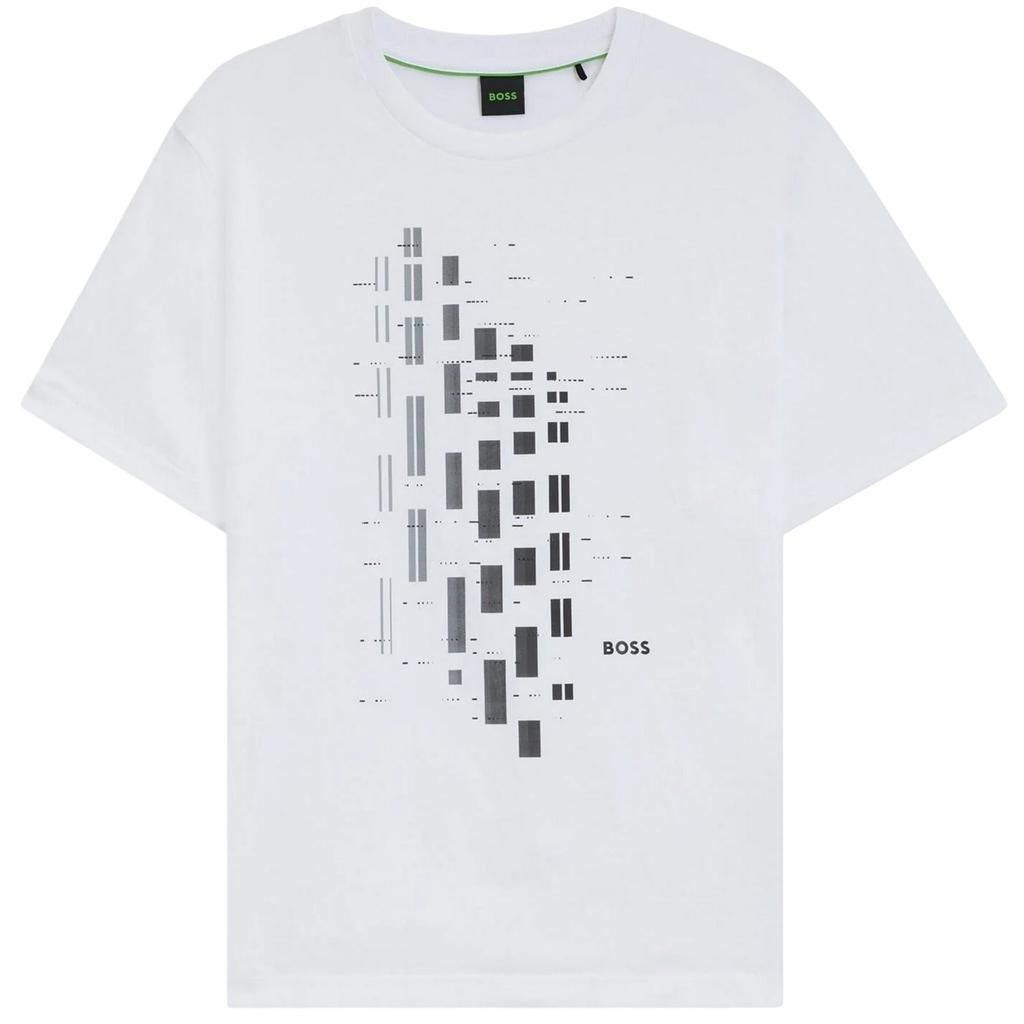 BOSS Mens Geometric Stretch Regular T-Shirt