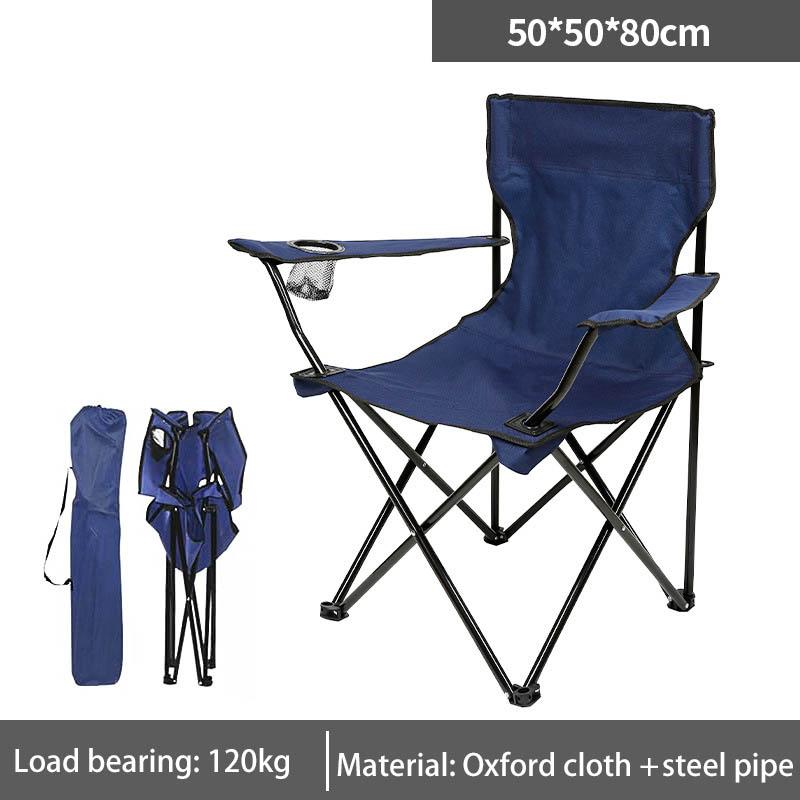 Portable Folding Outdoor Chair Beach Camping Armrest Chair Backrest Fishing Seat Leisure Foldable Chair
