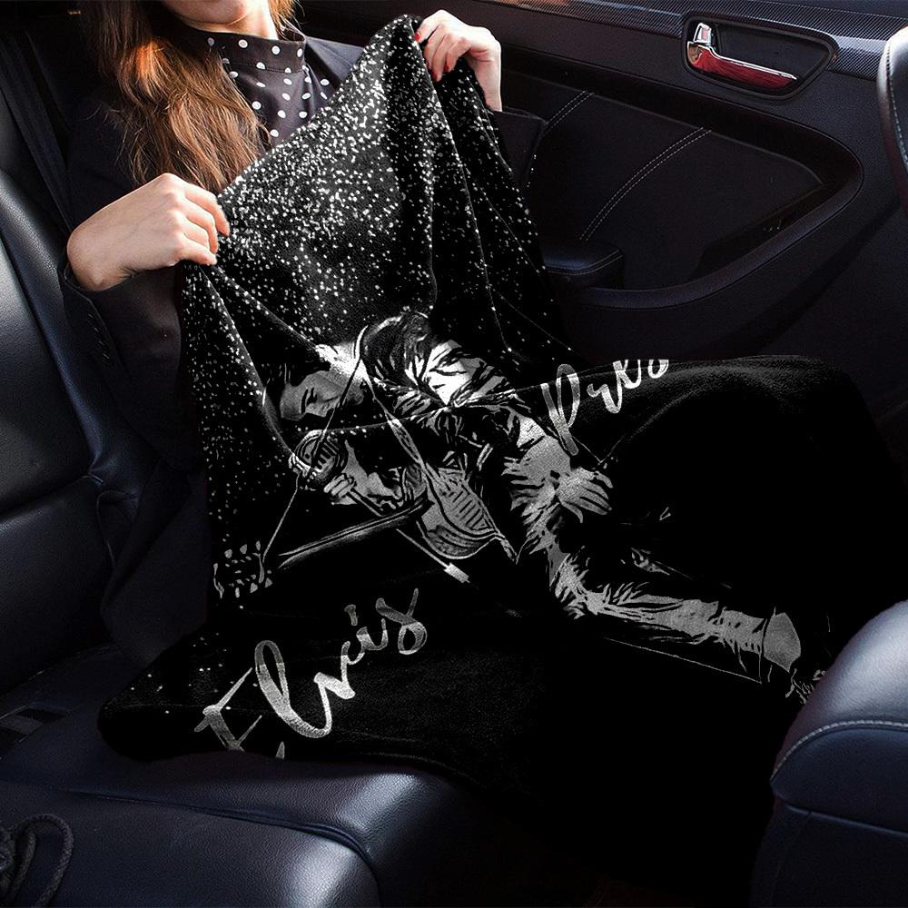 1ks Měkká flanelová deka Elvis Presley pro všechna roční období pro domácnost, kancelář, venkovní použitíOdolný komfort Měkká teplá deka pro domov