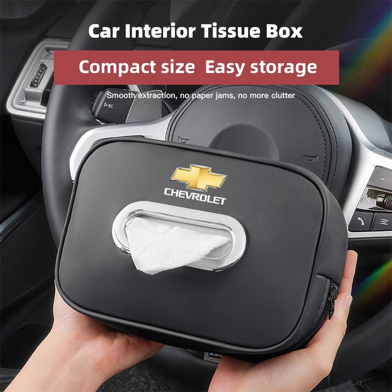 Car Tissue Box Quality Leather Auto Paper Towel Storage Bag For Chevrolet Cruze Malibu Colorado Suburban Equinox Blazer Trax