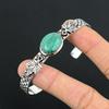 925 Silver Oval Malachite Gemstone Heart Chakra Birthday Elegant Bangle Bracelet