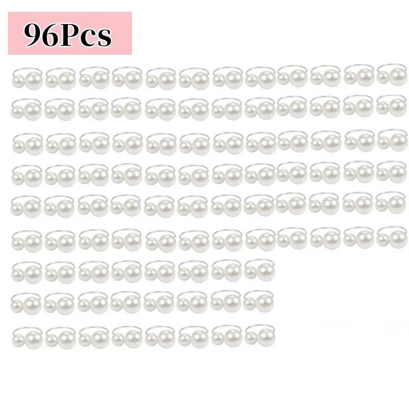 96Pcs Small Large Pearl Napkin Ring Frame, Metal Napkin Ring, Wedding Party, Holiday Banquet, Christmas Dinner, Decorative Gifts