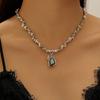 Irregular Cut Broken Silver Geometric Necklace Personalized Minimalist Fashion Jewelry Accessories