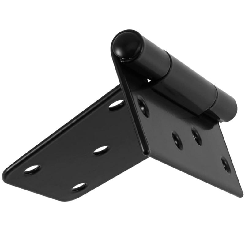 4Pcs Heavy Duty Black Iron Gate Hinges Replacement Barn Gate Hinge Hardware Folding Garden Gate Hinge Easy to Use