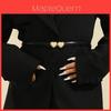 Minimalist Pu Leather Belt For Women With Star Planet Decor And Silver Buckle For Casual Wear