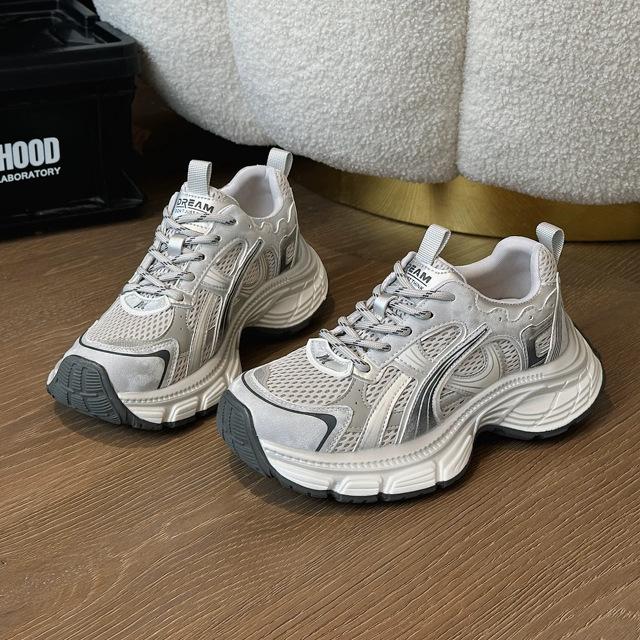 2025 Autumn New European Breathable Dad Shoes Women's Versatile Lightweight Soft-soled Sports Shoes Casual Shoes Women's Trend
