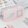 Cat Ear Design Pen Bag Multi-Layer Stationery Bag Kawaii Pencil Case Gift