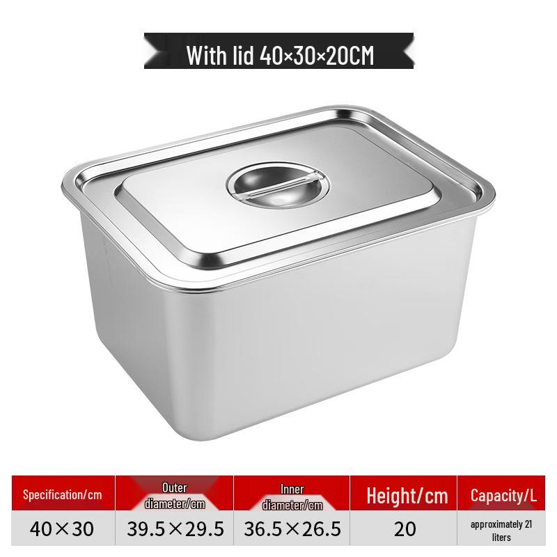 304 Stainless Steel Covered Rectangular Food Pan