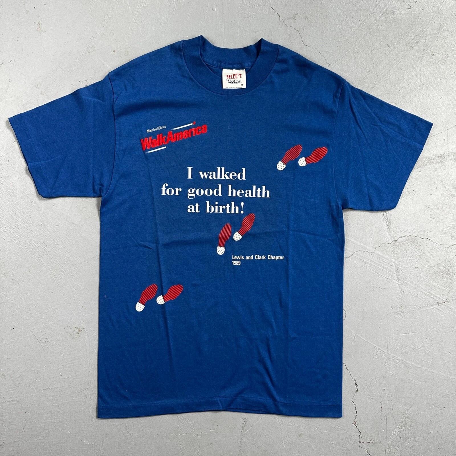 

March Dimes Foot Print 80s VTG T Shirt 1989 Portland Oregon PDX Birth Baby Fun 4XL
