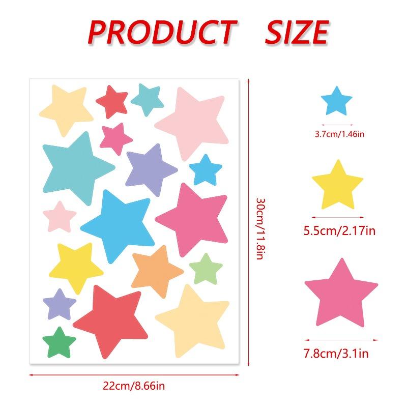 Colorful Star Wall Stickers Kids Bedroom Kindergarten Living Room Porch Home Art Mural Decals Self Adhesive Removable Decorative