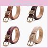 Pu Womens Leather Stone Pattern Belt With Alloy Buckle For Casual Wear Office