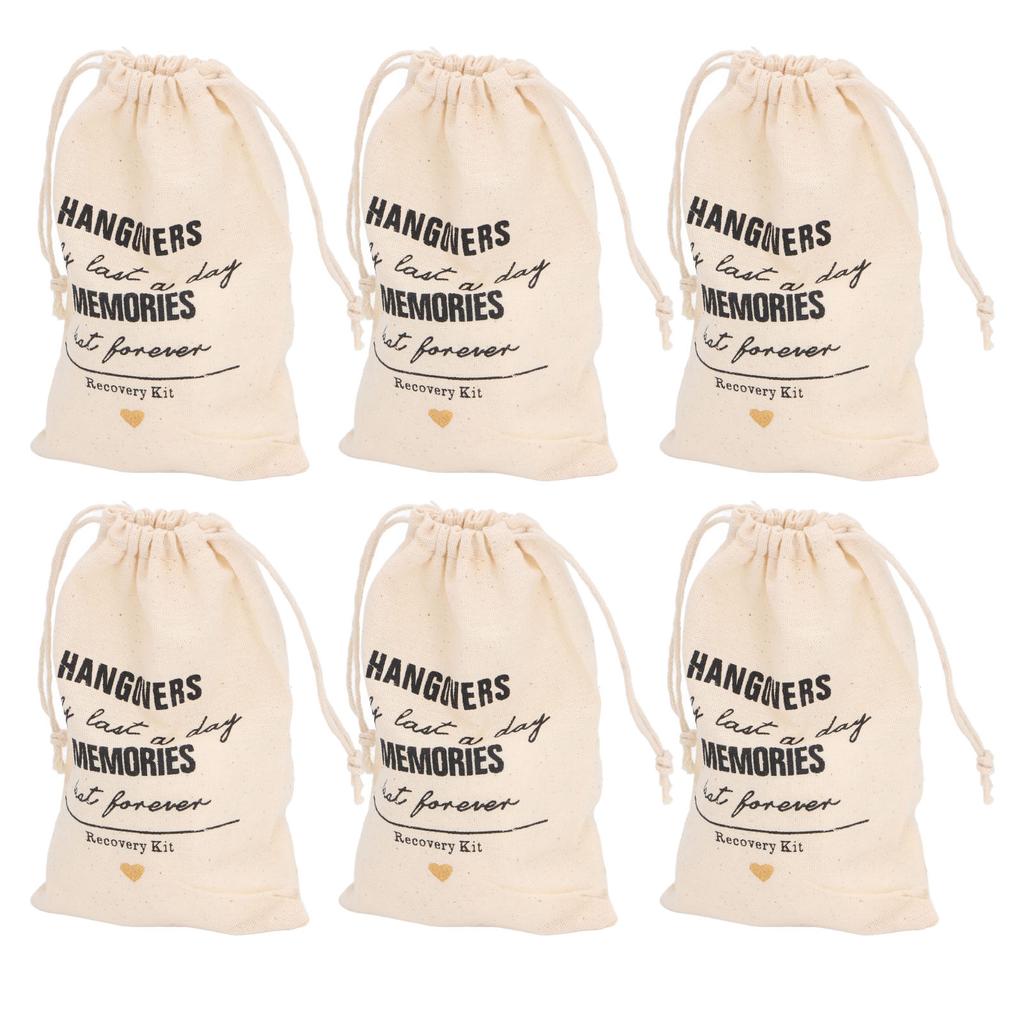 6pcs Bachelor Party Gift Bags with Drawstring Linen Party Favors Bachelor Bridal Shower Pouches for Wedding Supplies