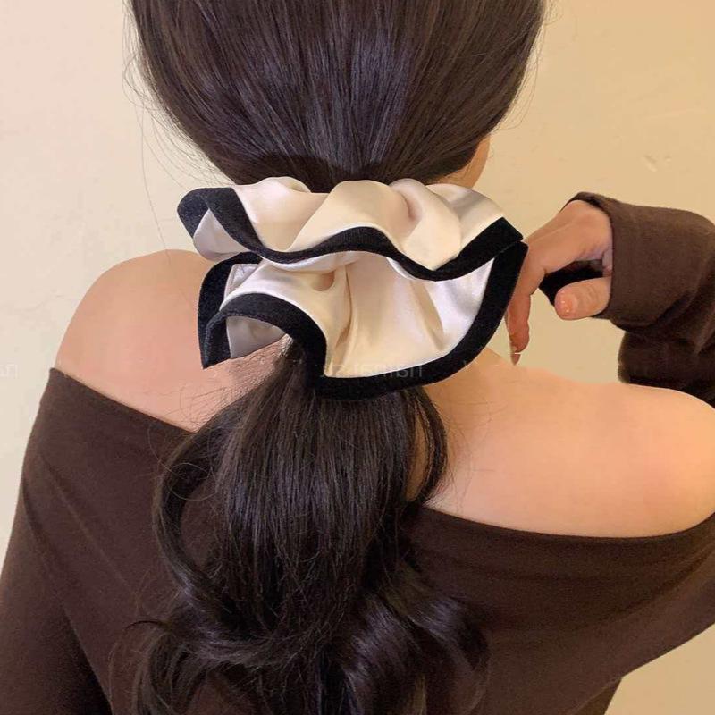 French Chic Cloud-Like Versatile Color Block Hair Ring for Bun & Ponytail