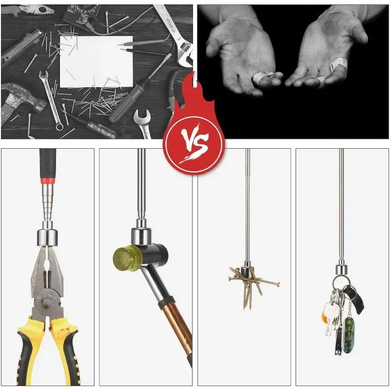 Retractable Magnetic Pickup Tool Telescoping Magnet Stick With Strong Suction Magnet Capacity For Picking Up Nut Bolt