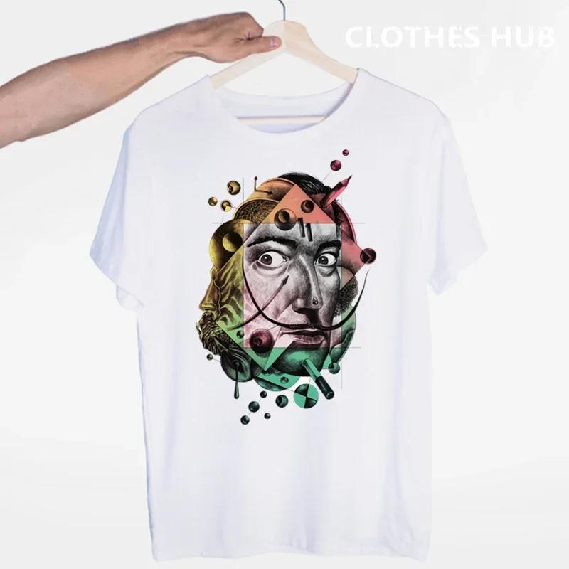 

Футболка с принтом в честь Сальвадора Дали, с круглым вырезом, с короткими рукавами, летняя, повседневная, модная, унисекс, мужская и женская футболка 2XL