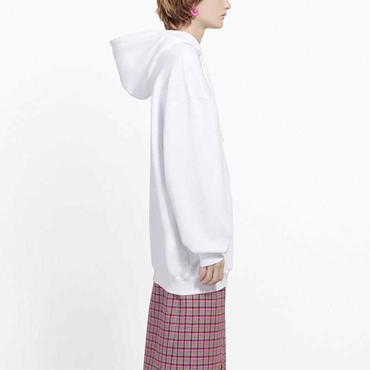 (WMNS) Balenciaga Pullover Drawstring Hoodie White Women's 570792TEV199044