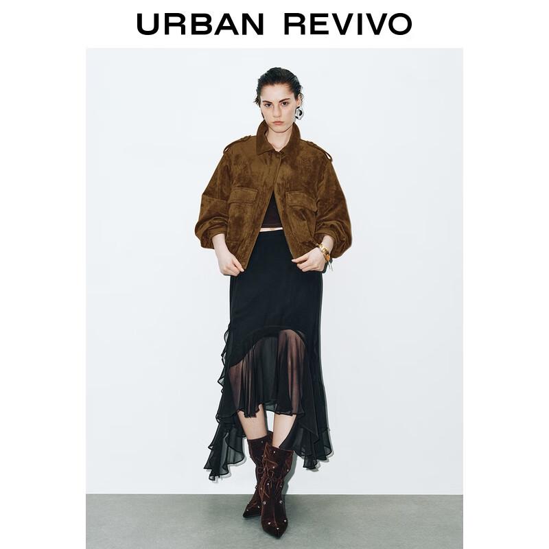 UR 2025 Autumn Retro Suede Workwear Jacket