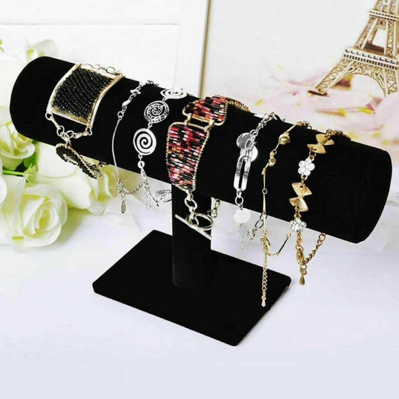 Velvet Stand Bransoletka Chain Bangle Watch Biżuteria T-bar Rack Holder Display