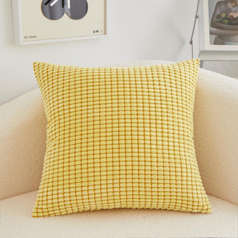 Polyester Short Plush Bedside Pillow Square Cushion Light Luxury High-end Sofa Pillow with Core