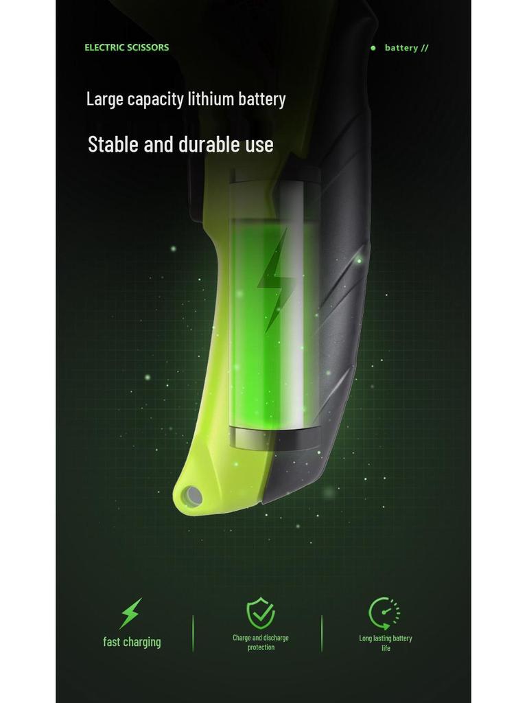 Yicheng 1500mAh dobíjecí elektrické nůžky pro stříhání látky, kůže, kartonu a pro zastřihovací práce
