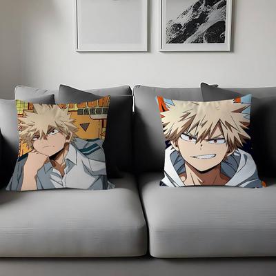 K-Katsuki Bakugo Anime Cushion Cover Pattern Soft Plush Pillow Case For Home Living Room Sofa Deco