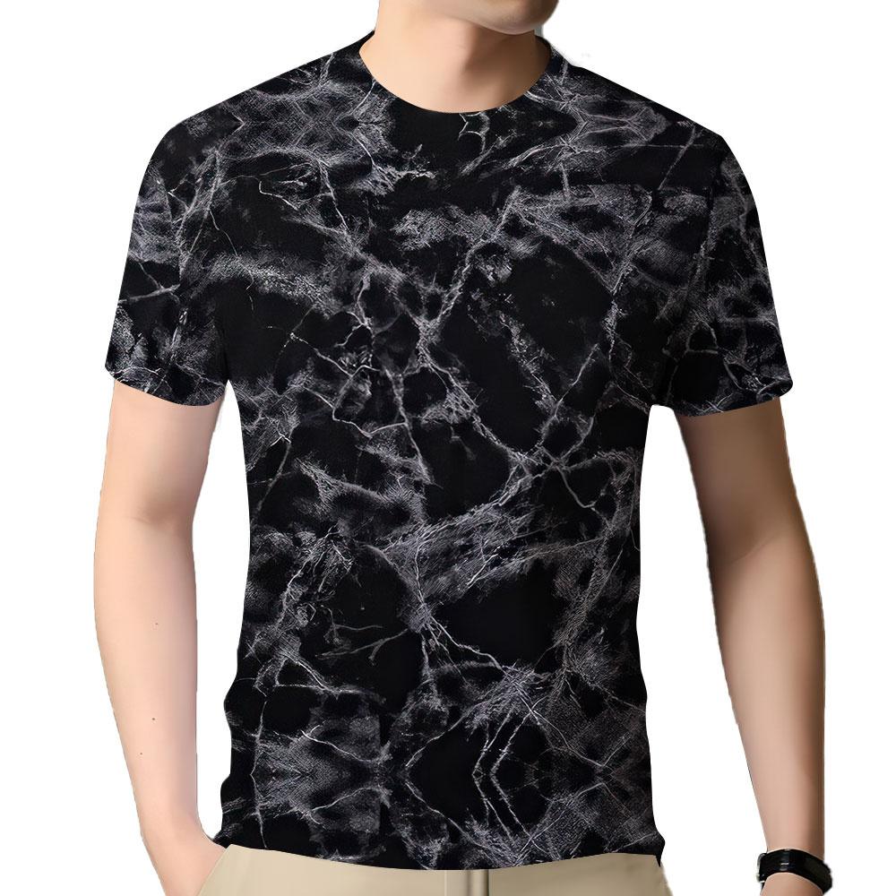 Men's T-Shirt 3d Tie Dye Print Tee Vintage O Neck Short Sleeve Casual Tops Streetwear Extra Large T-Shirt Fashion Men Clothing