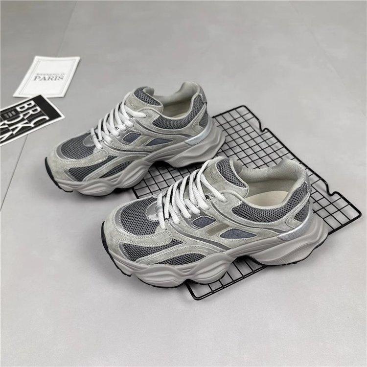 

Women s spring new thick-soled mesh breathable running casual sports shoes women 40 серый