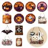 Farmhouse Door Hanger Vintage Wooden Halloween Welcome Hanger, Pumpkin Ghost Skull Witch Wall Indoor Hanging Sign, Decor for Front Porch Decoration