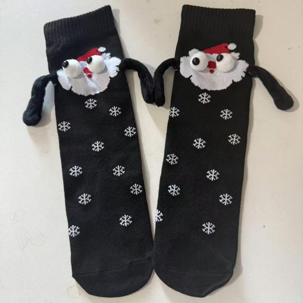 1 Pair Knitted Hand-Holding Magnetic Socks – Trendy & Funny Couple Socks for Christmas Gift, Unique & Creative Holiday Gift