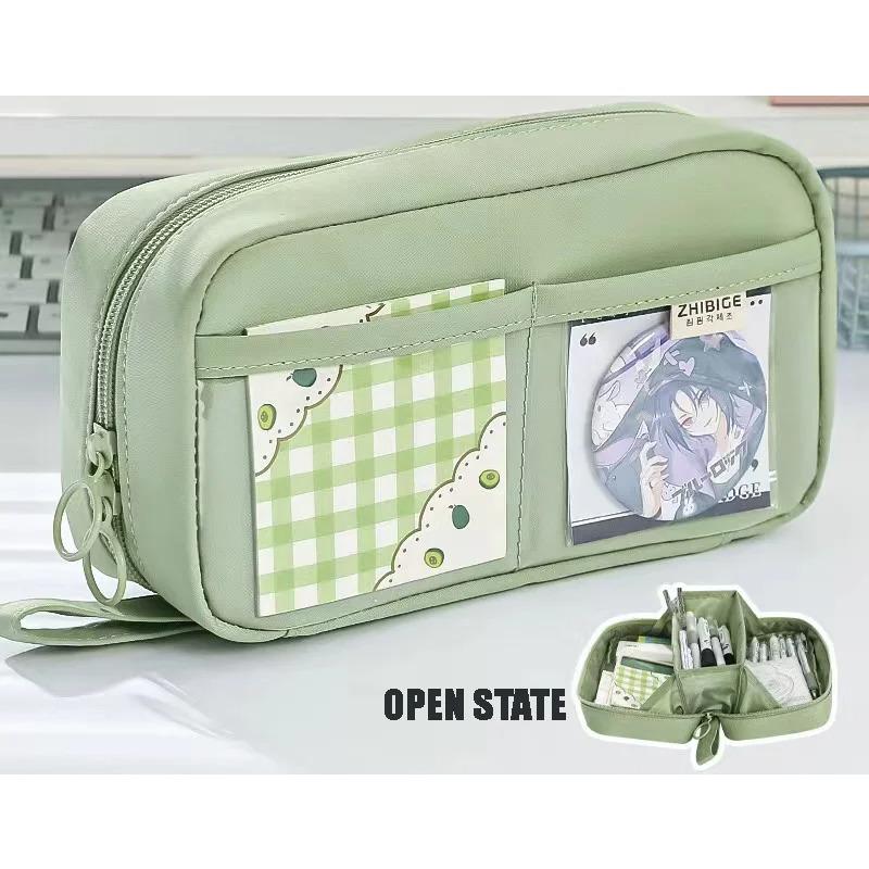 Cute Multi Layer Pencil Case Pouch, Large Capacity Pen Case Bag,Durable Stationery Storage Bag