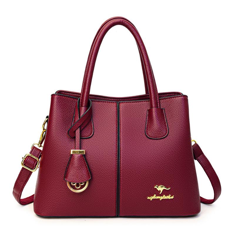 

Сумка большой вместимости Модная одноплечевая сумка кроссбоди Сумка большой вместимости для мамы и девочки бордовый