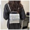 Einfacher einfarbiger Schulterrucksack für Damen Handtasche für Pendler aus Kunstleder