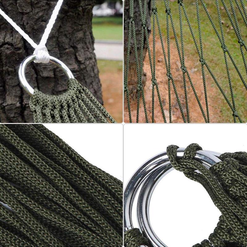 

Outdoor Sport Hammock Outdoor Sport Single Camping Hammock Net Mesh Nylon Rope with Hooks for Garden Beach Yard Travel
