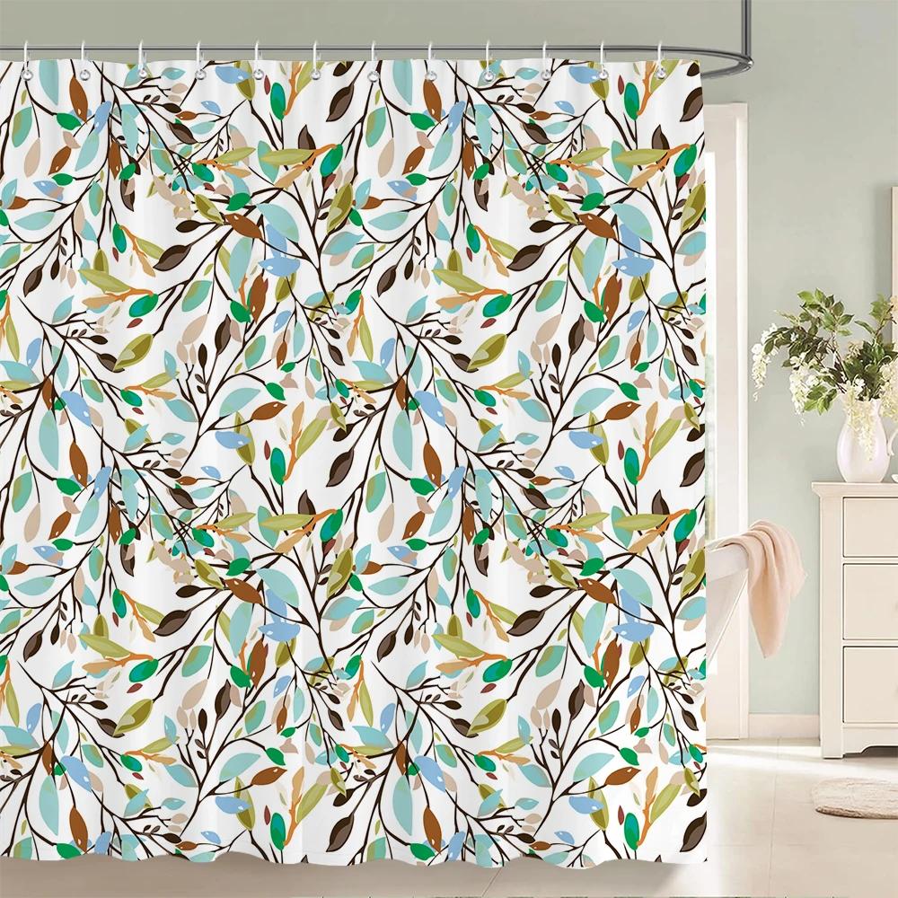 3d Flowers Pattern Shower Curtains Bath Curtain 180*180cm Waterproof Bathroom Decor Washable Fabric Bath Screen With Hooks