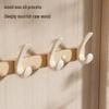 Off-White Walnut No-Punch Wall-Mounted Coat & Hat Rack