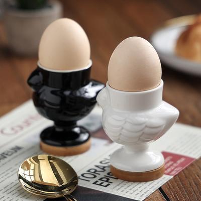 Ceramic Egg Cup Chick Shape Boiled Egg Cup Holder Stand Container Kitchen Breakfast Banquet Eggs Supplies