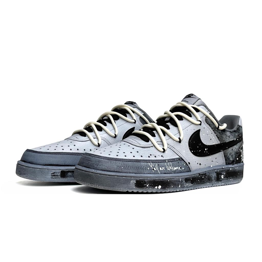 Nike Zapatillas de Skate Court Vision 1 Caña Baja para Hombre Negro Gris DH2987-101(Team87-)