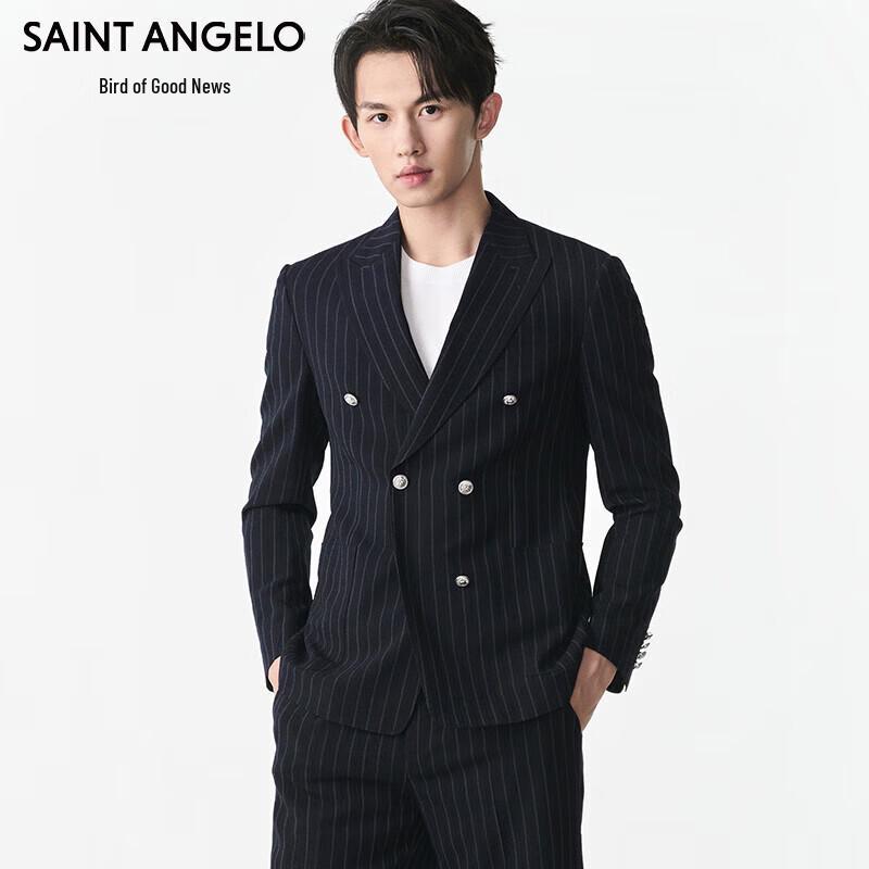 Baoxiniao Men's Striped Wool Blazer Jacket