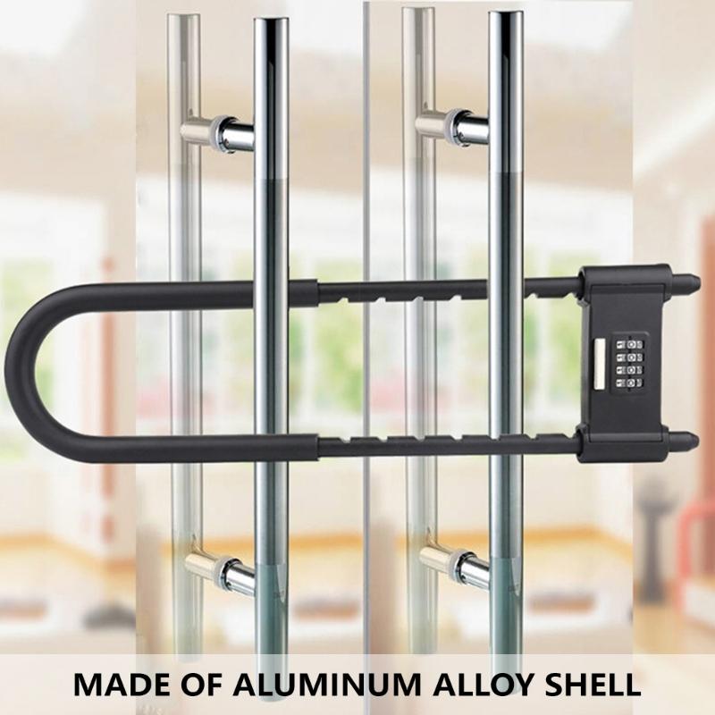 4 Digit Combination Padlock Adjustable Long Shackle Lock Home AntiTheft Lock for Glass Door Security Protections